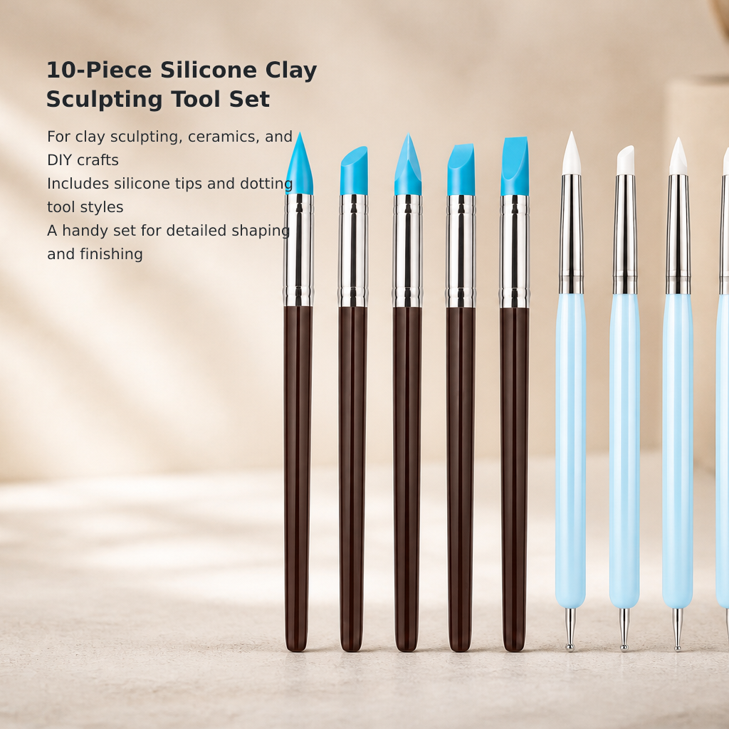 10-Piece Silicone Clay Sculpting Tool Set