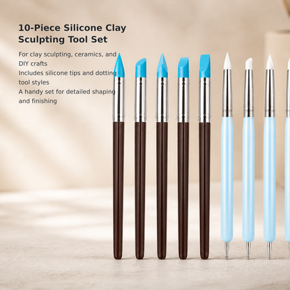 10-Piece Silicone Clay Sculpting Tool Set