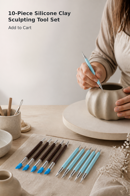 10-Piece Silicone Clay Sculpting Tool Set