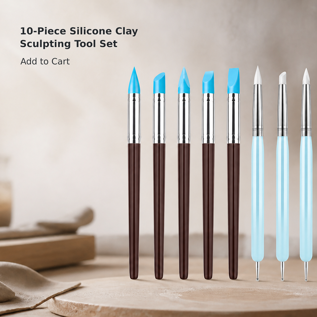 10-Piece Silicone Clay Sculpting Tool Set