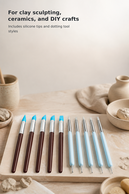 10-Piece Silicone Clay Sculpting Tool Set